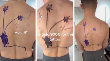 Tatuagem "diferentona" chamou a atenção no TikTok - Imagem: Reprodução/TikTok