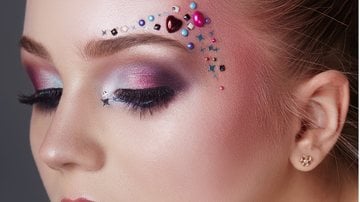 Se inspire em makes com strass para arrasar no Carnaval. - angel_nt / istock