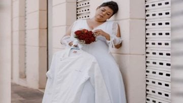 Lívia no ensaio de fotos do casamento - Imagem: Reprodução