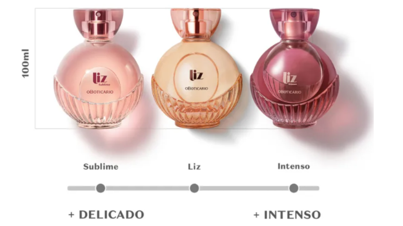 Conheça a linha Liz de O Boticário e escolha o aroma perfeito para você. - Reprodução / Divulgação