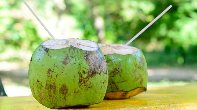 A água de coco pode ajudar a saúde de múltiplas formas. - Paul_Brighton / iStock