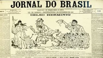 Recorte de Jornal sobre Celso Herminio - 01/11/1897 - Acervo do Museu da Caricatura Brasileira