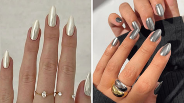 As unhas cromadas são boas opções para eventos noturnos e especiais. - Reprodução / Pinterest