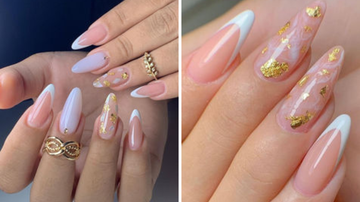 Para quem ama unhas com brilho e alta durabilidade, as unhas com folhas de ouro são a opção certa. - Reprodução / Pinterest