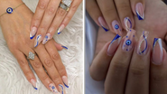 Desde unhas mais simples, até as coloridas, o olho grego se encaixa como uma opção criativa e divertida. - Reprodução / Pinterest