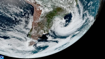 Ciclone fotografado do espaço por satélite.