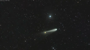 Cometa 3I/ATLAS cruzando o espaço.
