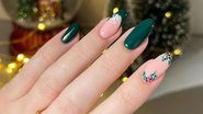 Unhas natalinas verdes simples e elegantes