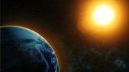 Sol e Terra vistos em perspectiva desde o espaço.