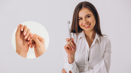 dentista com unhas feitas