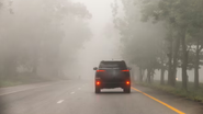 dirigindo na neblina.