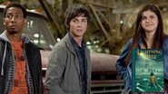 personagens protagonistas do filme percy jackson posando para a câmera.