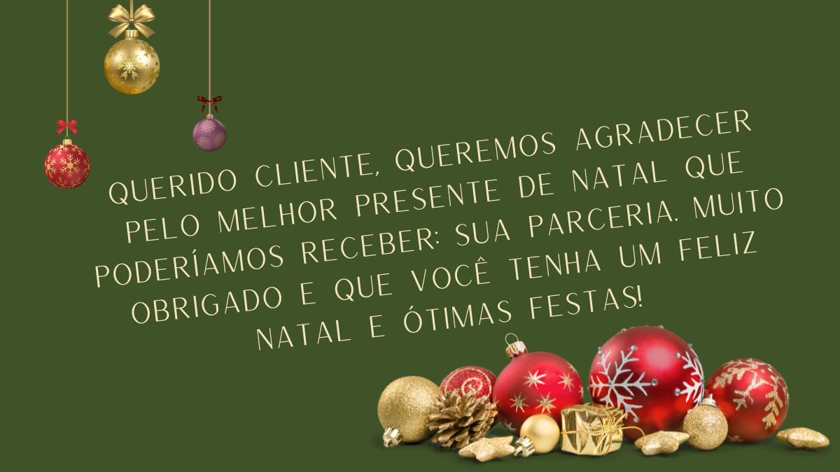 Frase de Natal para clientes