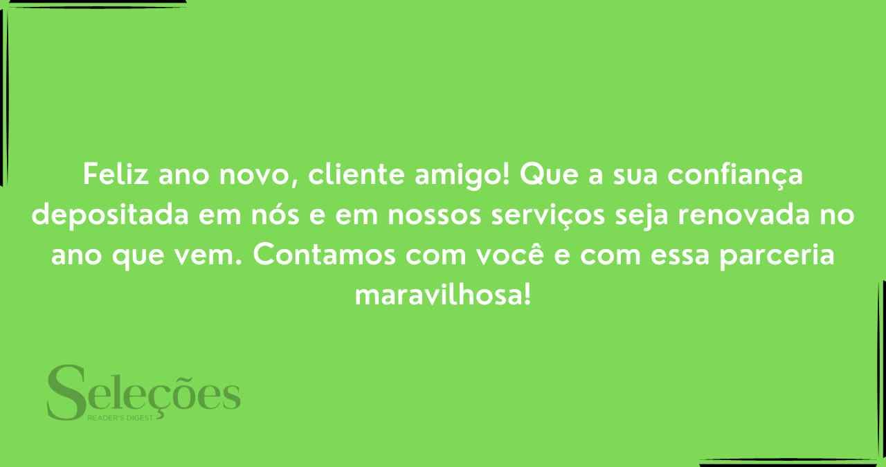 Frases de Ano-Novo para cliente amigo