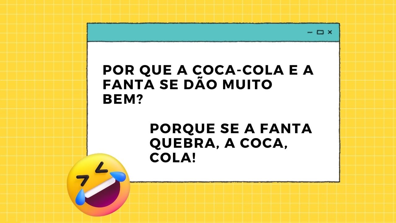 piada curta e engraçada com refrigerante