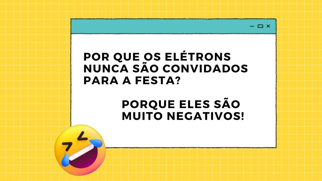 piada curta sobre elétrons