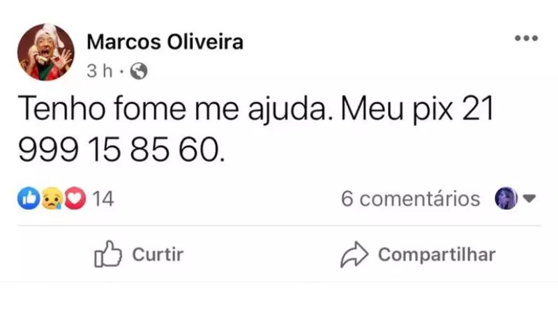 O ator se pronunciou através de um post no Facebook.