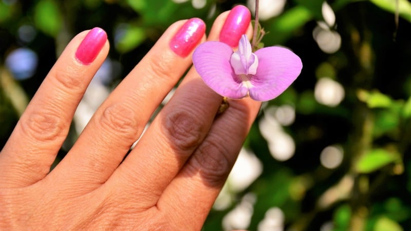 unhas pintadas em rosa pink