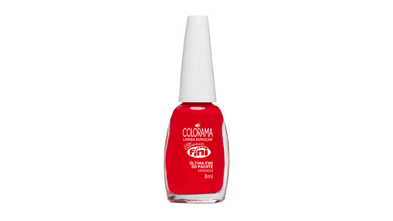 Esmalte fini vermelho.