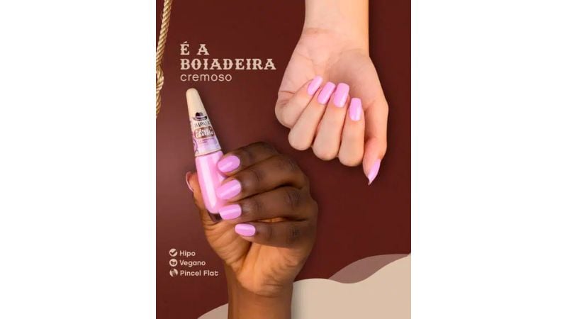 Rosa e cheio de charme, o esmalte "É a Boiadeira!" deixa claro que a agrogirl chegou!