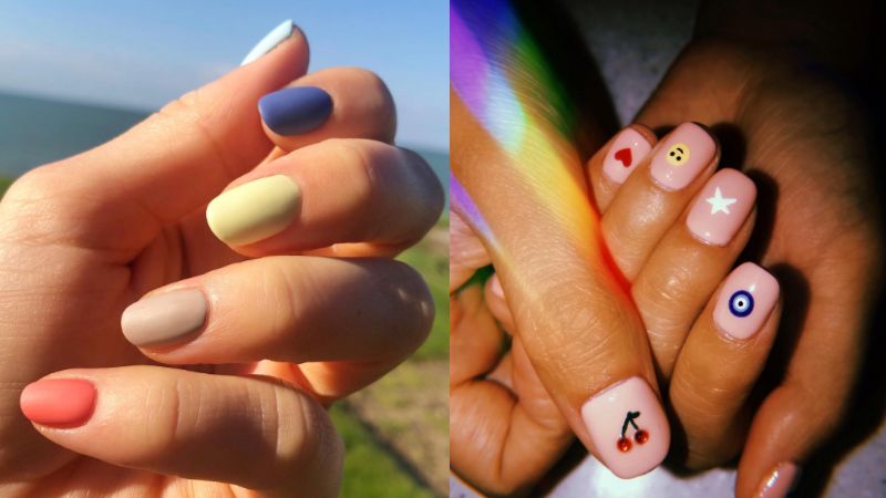 unhas descombinadas.