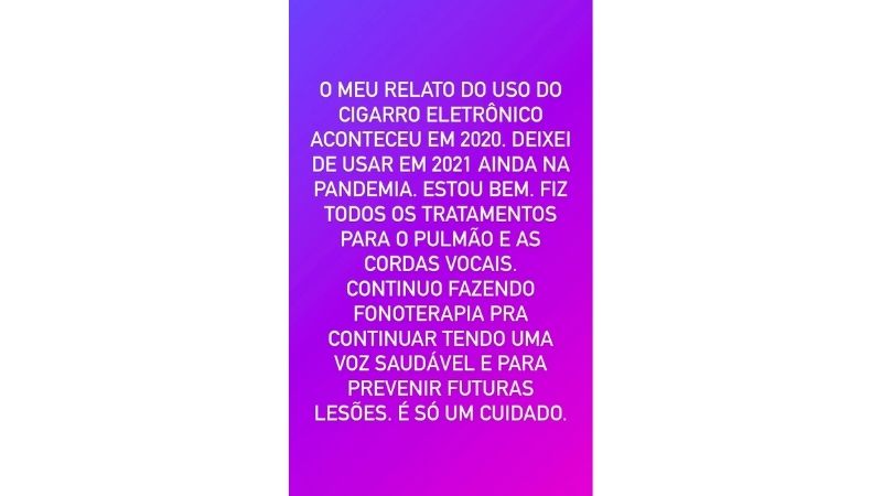 Pronunciamento de Solange Almeida em seu Instagram.