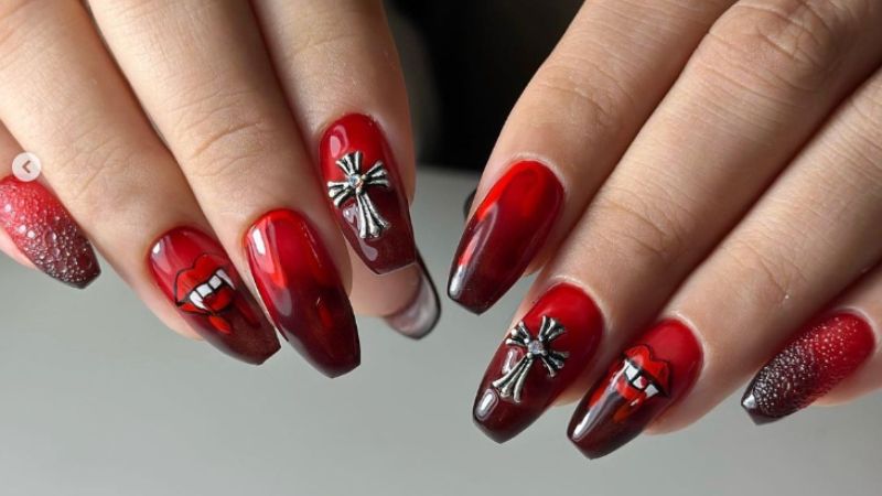 unhas de vampira desenhadas