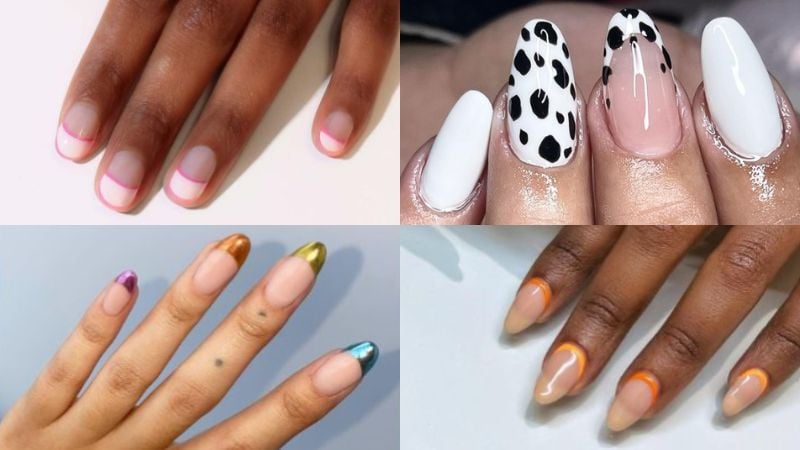 As unhas metalizadas são uma das principais nail arts de 2023, e também podem ser utilizadas para fazer francesinha. O mesmo serve para o animal print, como o nail art de vaquinha!