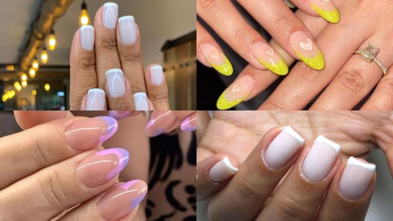 Lilás em gel ou neon com pedrinha... vale tudo para roubar os holofotes com unhas francesinhas!