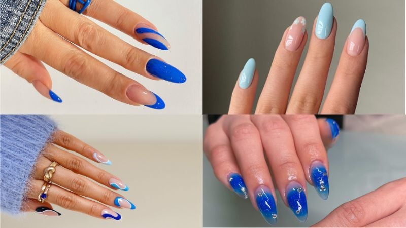 Trazer pedras brilhantes para unhas ou combinar os tons de azul são ótimas escolhas para mulheres que procuram sempre fugir da obviedade