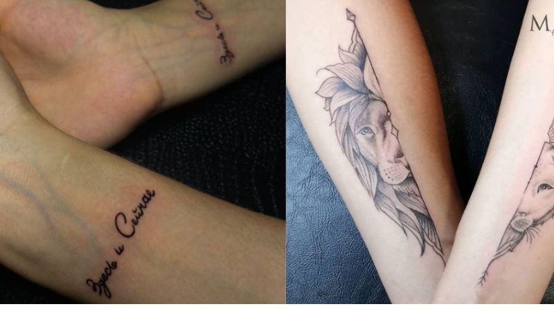 Imagem de tatuagem de casal.