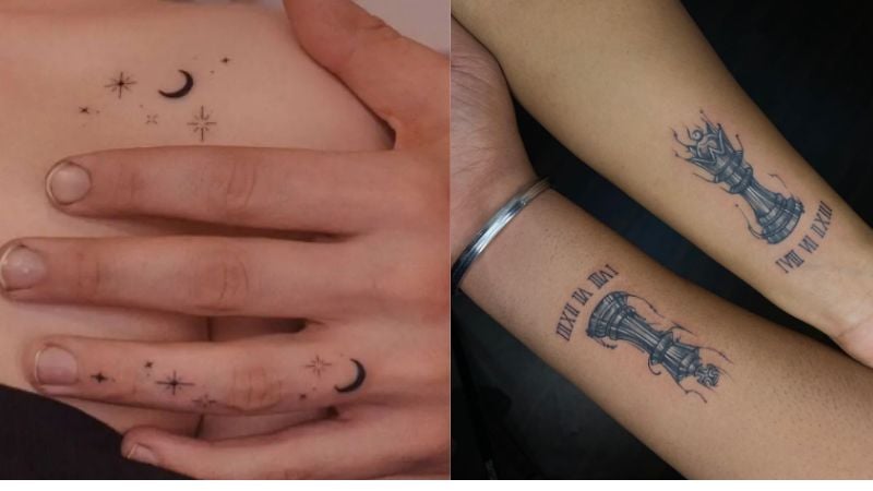 Imagem de tatuagem de casal.