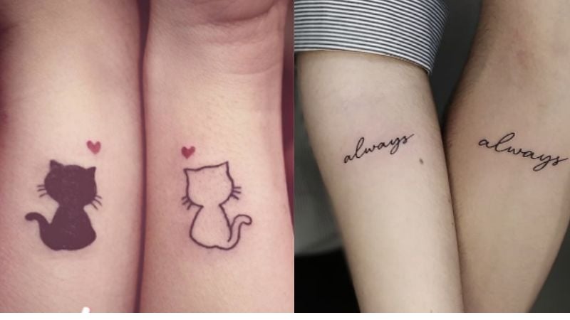 Imagem de tatuagem de casal.