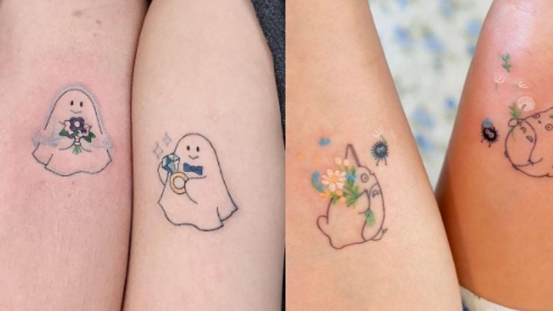 Imagem de tatuagem de casal.