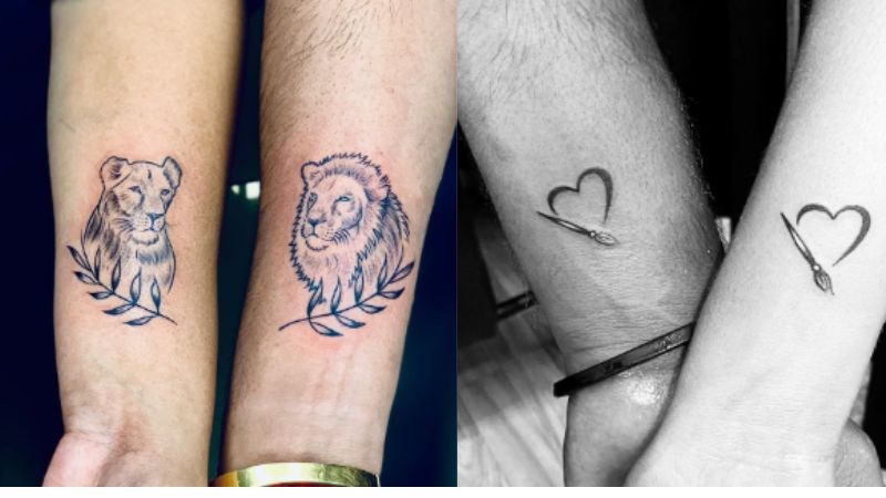 Imagem de tatuagem de casal.