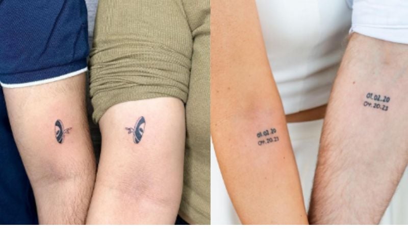 Imagem de tatuagem de casal.