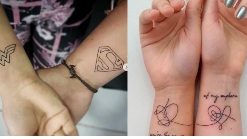 Imagem de tatuagem de casal.