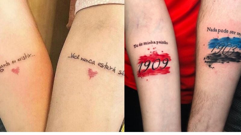 Imagem de tatuagem de casal.