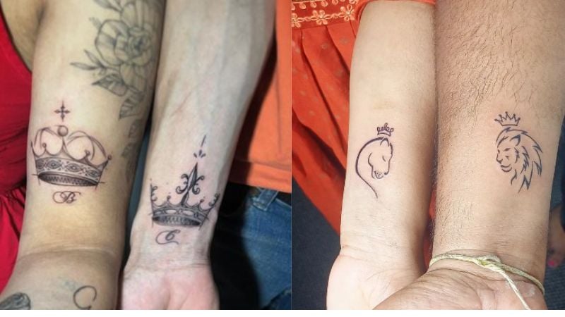 Imagem de tatuagem de casal.