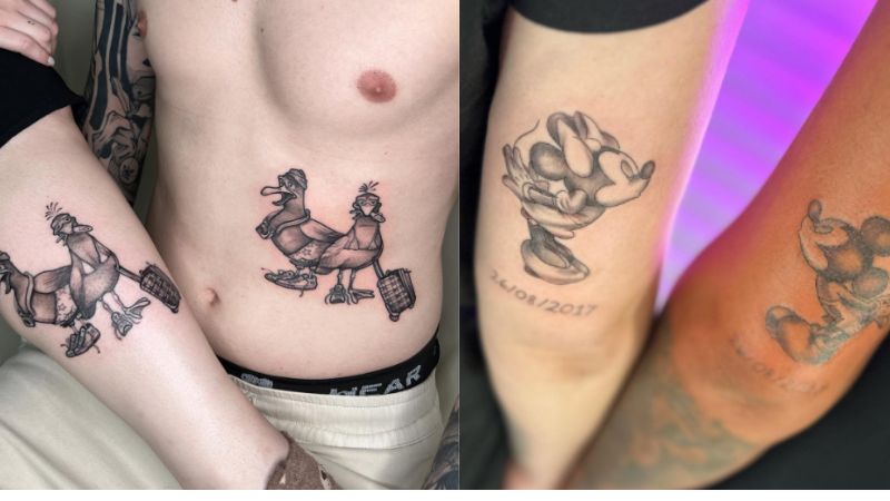 Imagem de tatuagem de casal.