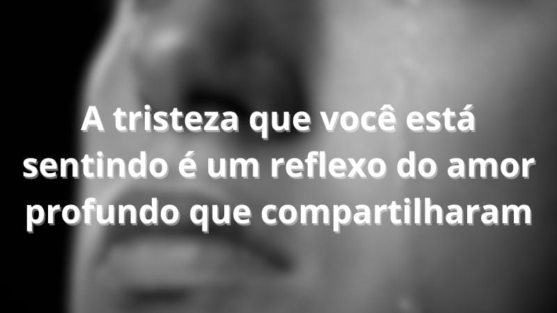 A tristeza que você está sentindo é um reflexo do amor profundo que compartilharam.