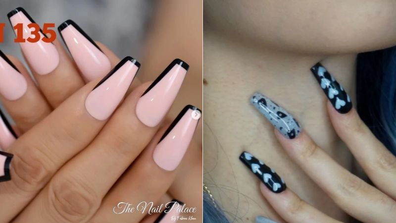 Unhas decoradas.