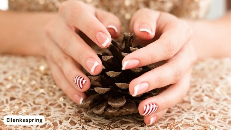 unhas com decoração de natal