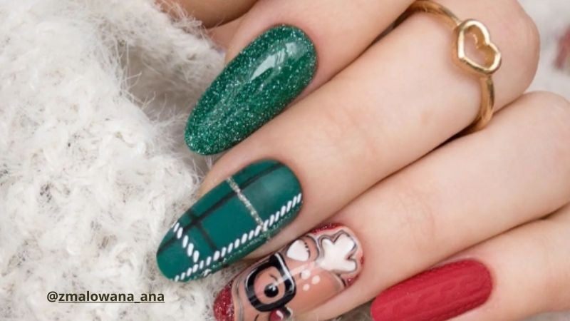 unhas verdes para o natal