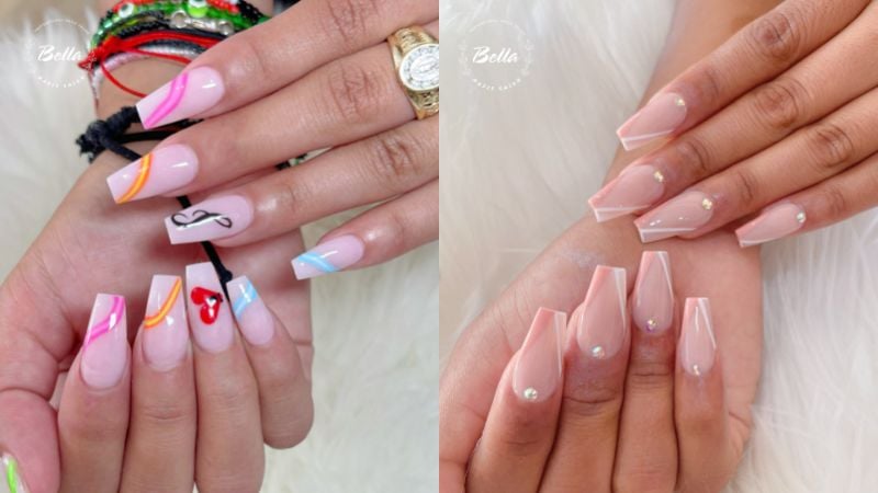 Unhas decoradas.