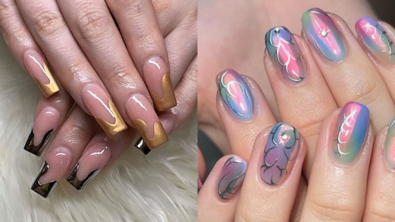 Imagem de unhas decoradas.