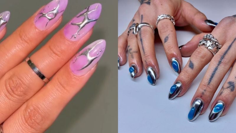 Imagem de unhas decoradas.