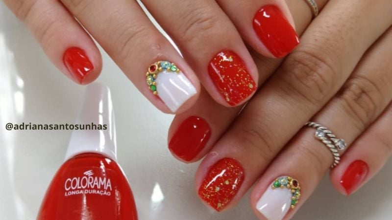 unhas vermelhas para o natal