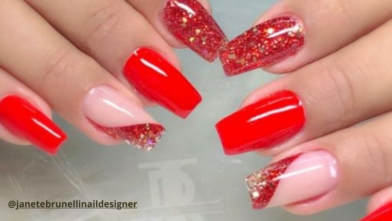 unhas vermelhas para o natal