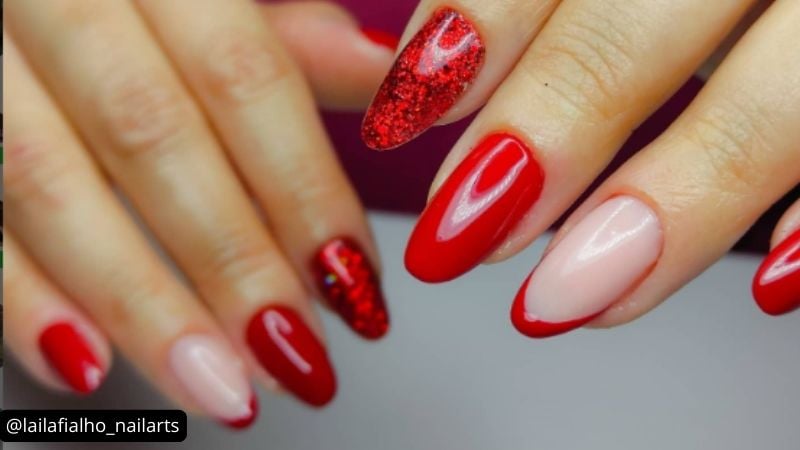 unhas vermelhas para o natal